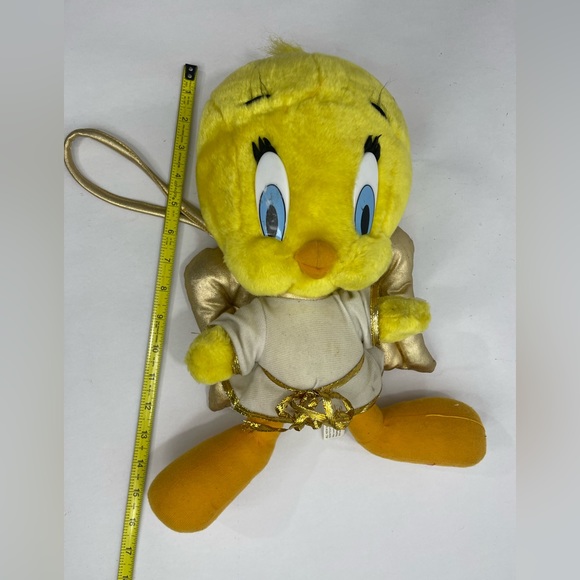 Vintage 1998 90s Looney Tunes ANGEL TWEETY BIRD Plush Wings Halo ACE 17" - Picture 9 of 11